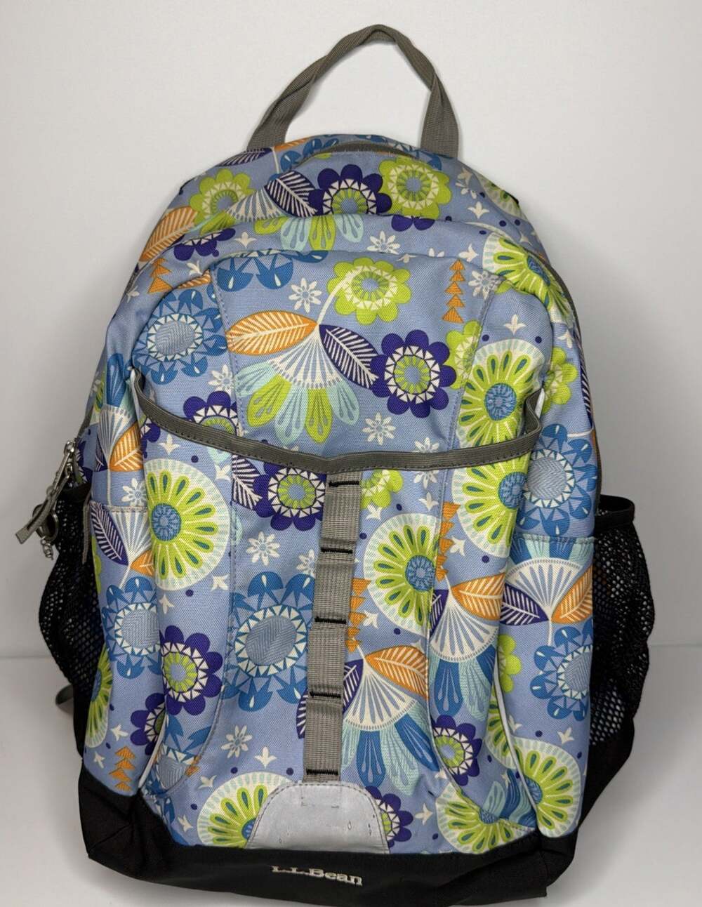 LL Bean Explorer Backpack Kids Blue Green Floral 25L School Bag Pack CH283599